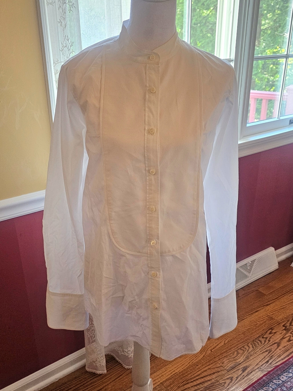 J. Crew White Button-Up Shirt with Subtle Shine